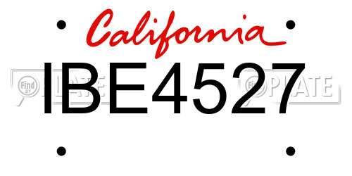 IBE4527 California License Plate