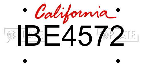 IBE4572 California License Plate