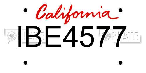 IBE4577 California License Plate