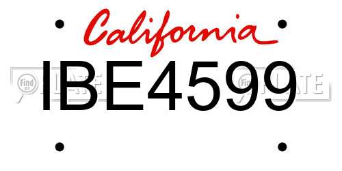 IBE4599 California License Plate