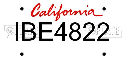 IBE4822 California License Plate