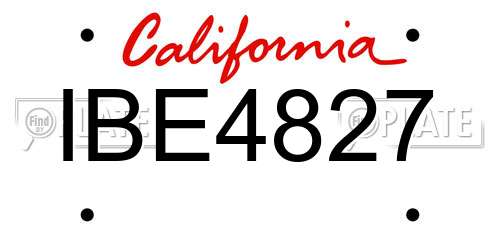 IBE4827 California License Plate