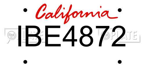 IBE4872 California License Plate