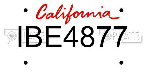 IBE4877 California License Plate