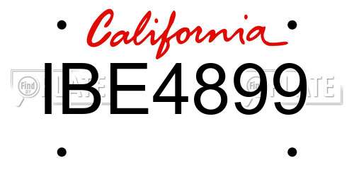 IBE4899 California License Plate
