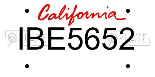 IBE5652 California License Plate