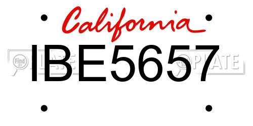IBE5657 California License Plate