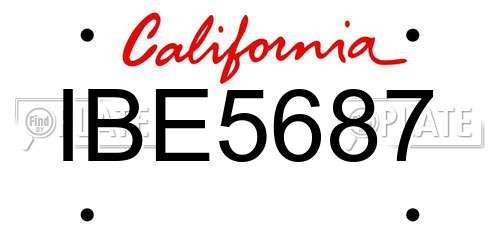 IBE5687 California License Plate