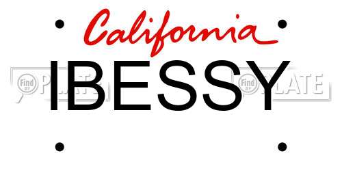 IBESSY California License Plate