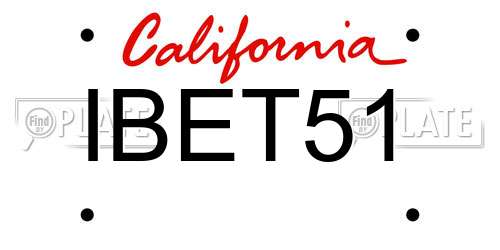 IBET51 California License Plate