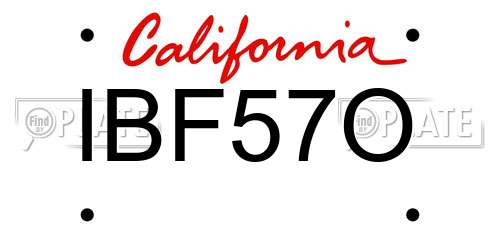 IBF57O California License Plate