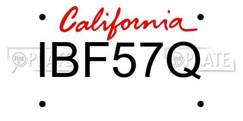 IBF57Q California License Plate