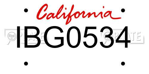 IBG0534 California License Plate