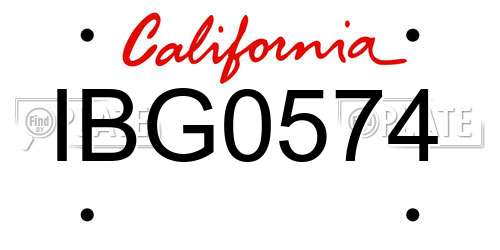 IBG0574 California License Plate