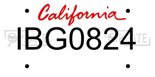 IBG0824 California License Plate