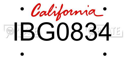 IBG0834 California License Plate