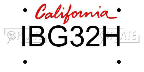 IBG32H California License Plate