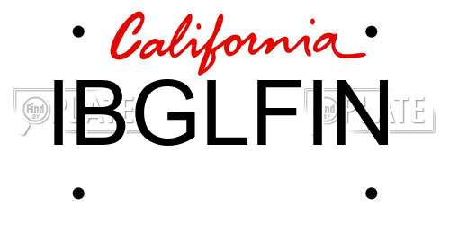 IBGLFIN California License Plate