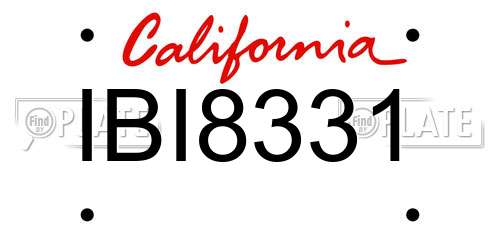 IBI8331 California License Plate