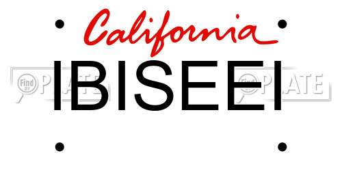 IBISEEI California License Plate