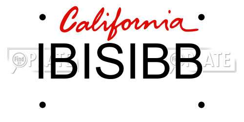IBISIBB California License Plate