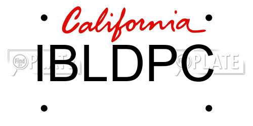 IBLDPC California License Plate