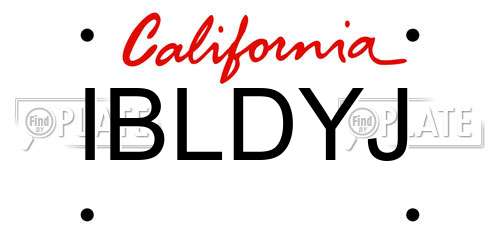 IBLDYJ California License Plate