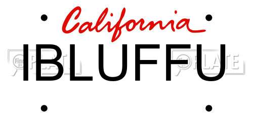 IBLUFFU California License Plate