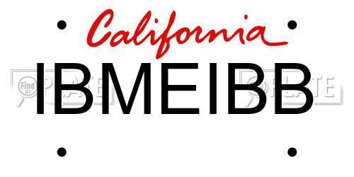 IBMEIBB California License Plate