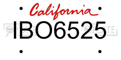 IBO6525 California License Plate