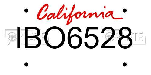 IBO6528 California License Plate