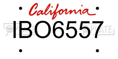 IBO6557 California License Plate