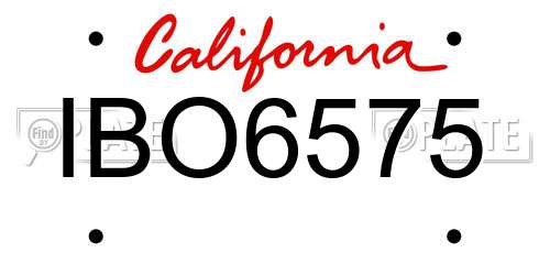 IBO6575 California License Plate