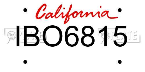 IBO6815 California License Plate