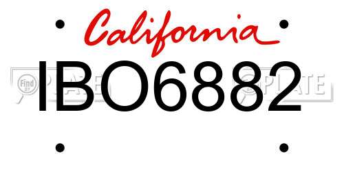 IBO6882 California License Plate