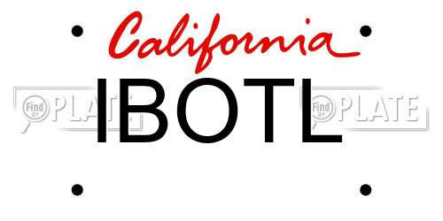 IBOTL California License Plate