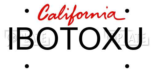 IBOTOXU California License Plate