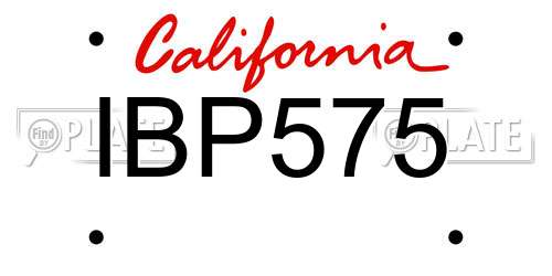 IBP575 California License Plate