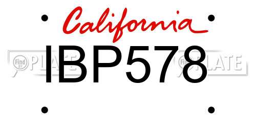 IBP578 California License Plate