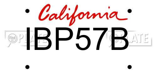 IBP57B California License Plate