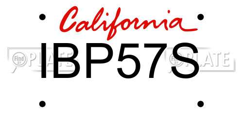 IBP57S California License Plate