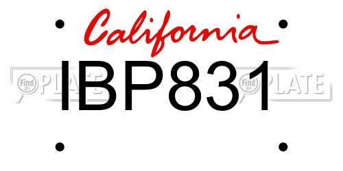 IBP831 California License Plate
