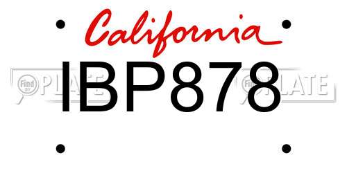 IBP878 California License Plate