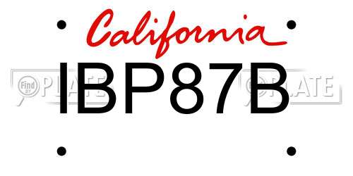IBP87B California License Plate