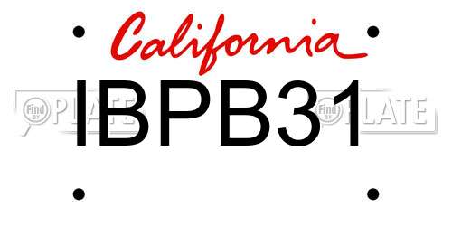 IBPB31 California License Plate