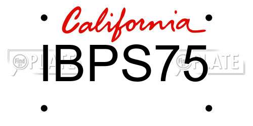 IBPS75 California License Plate