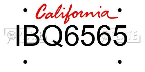 IBQ6565 California License Plate