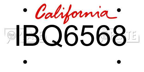 IBQ6568 California License Plate