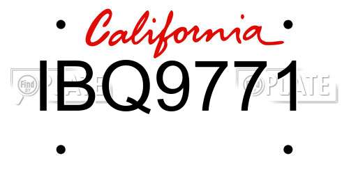 IBQ9771 California License Plate