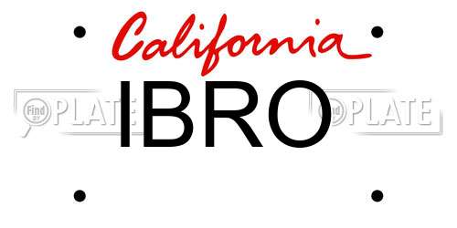 IBRO California License Plate